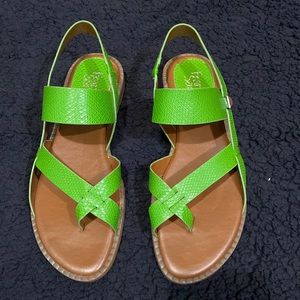 Bright Green Franco Sarto Sandals NWOT